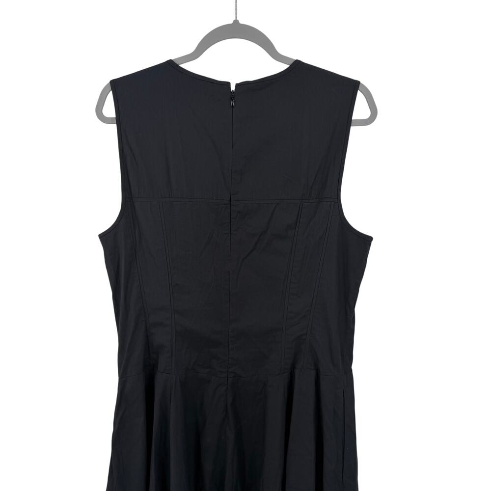 Madewell V-Neck Circle Midi Dress in black Size 14 - Picture 6 of 8
